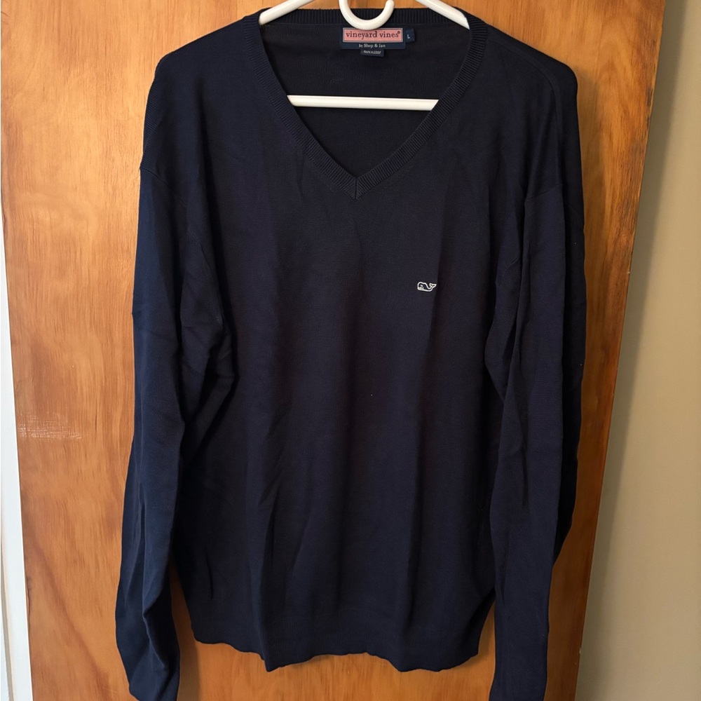 Vineyard Vines Mens Large Blue V Neck Sweater